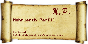 Mehrwerth Pamfil névjegykártya